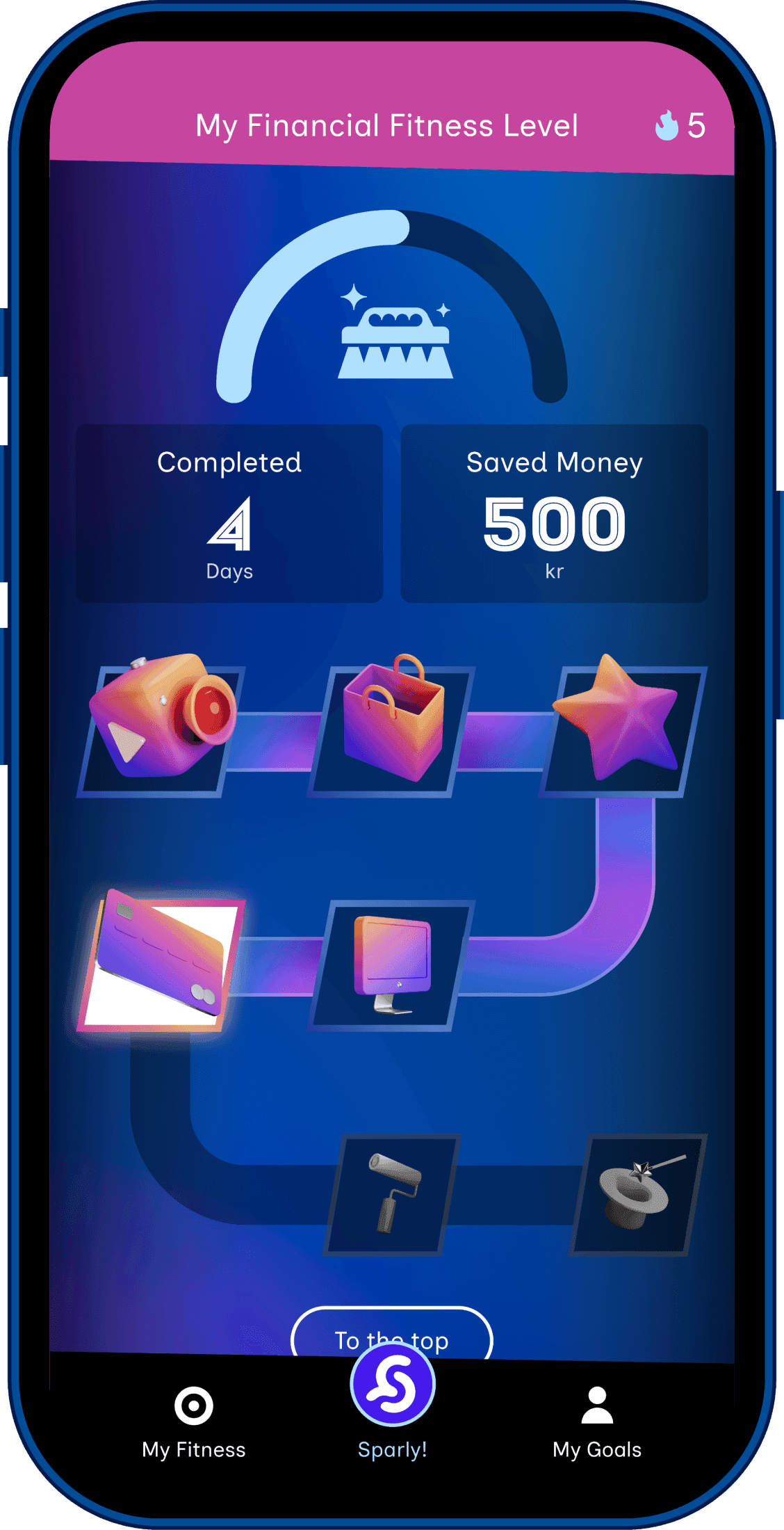 Sparly is like Duolingo, but for your finances