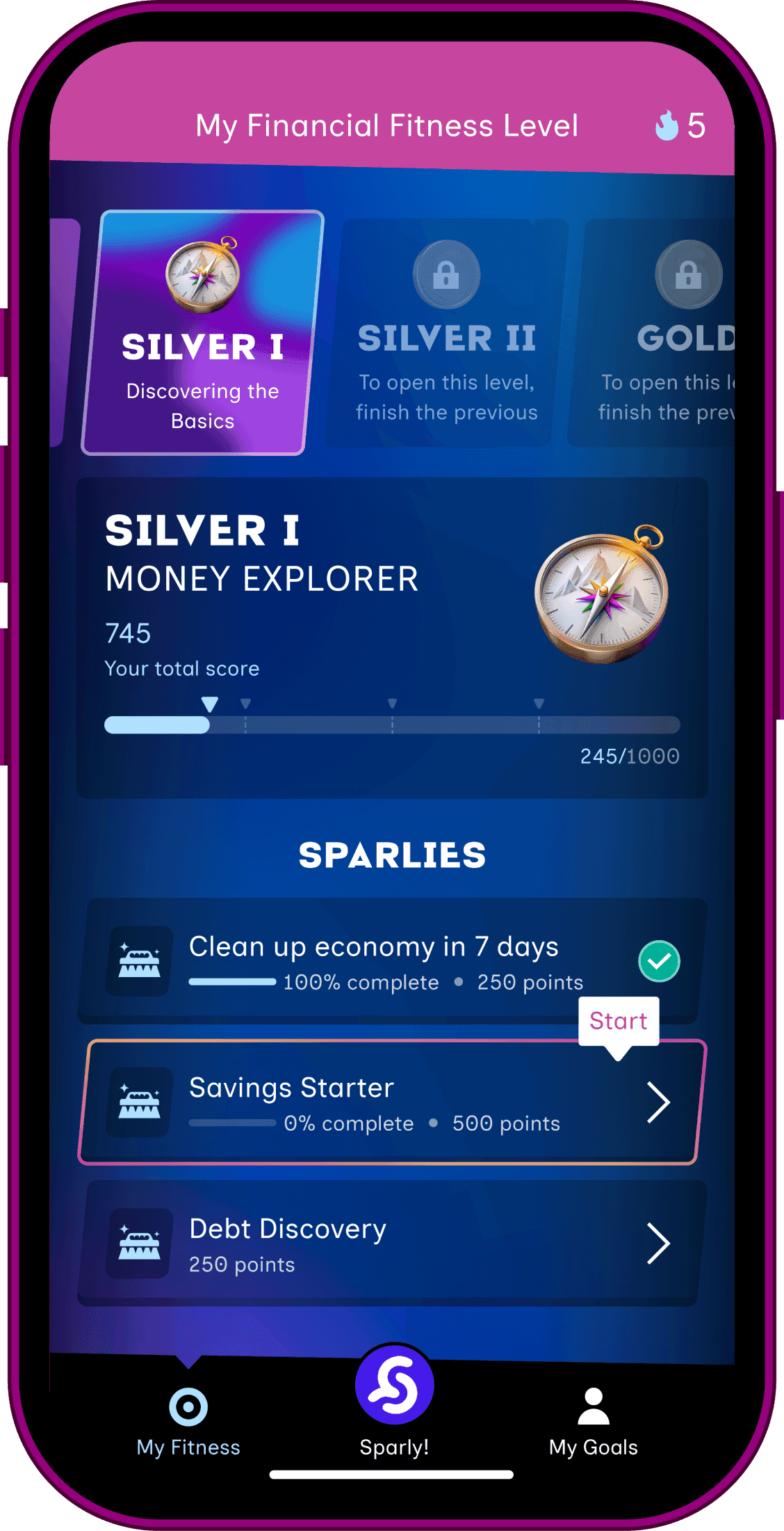 Level up your financial fitness — Sparly has your back!
